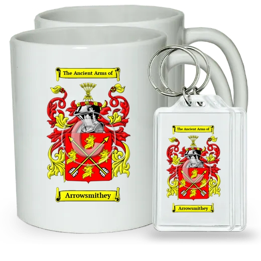 Arrowsmithey Pair of Coffee Mugs and Pair of Keychains