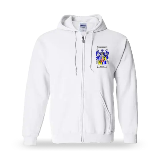 Arthofer Unisex Coat of Arms Zip Sweatshirt - White