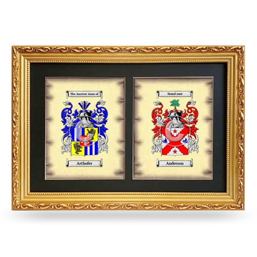 Double Coat of Arms Framed - Gold