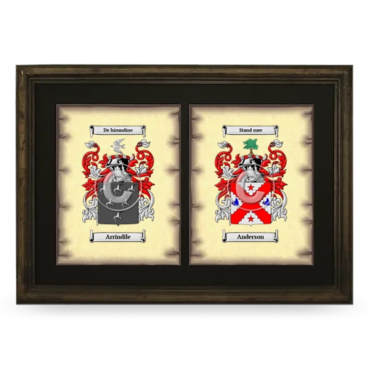 Double Coat of Arms Framed - Brown