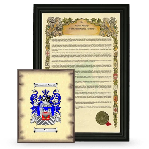 Art Framed History and Coat of Arms Print - Black