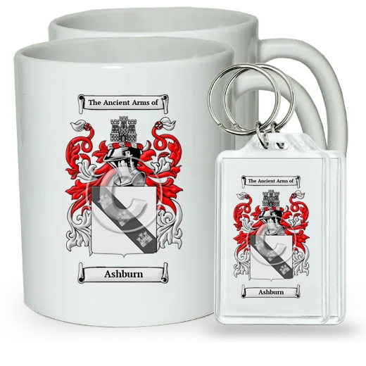 Ashburn Pair of Coffee Mugs and Pair of Keychains