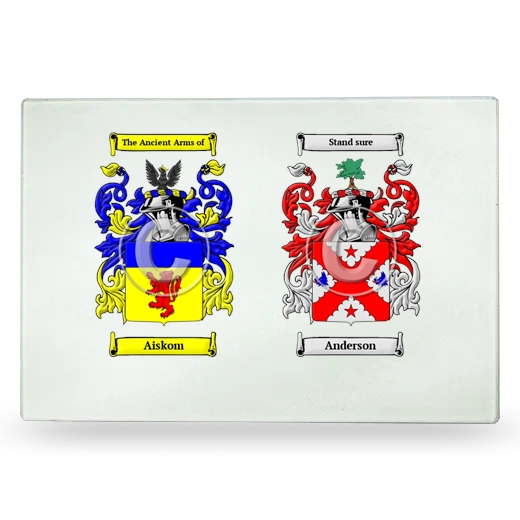 Double Coat of Arms Glass Cutting Board