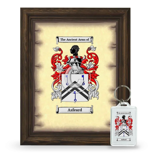 Asfeard Framed Coat of Arms and Keychain - Brown