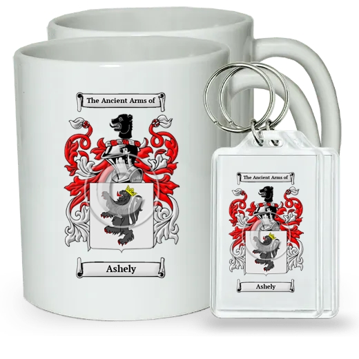 Ashely Pair of Coffee Mugs and Pair of Keychains