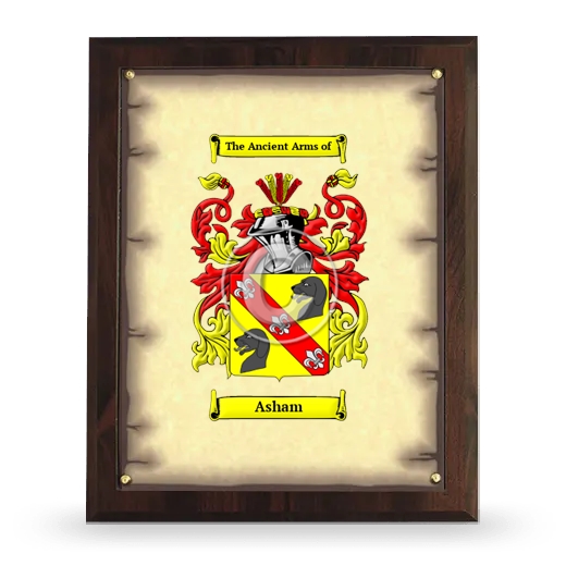 Asham Coat of Arms Plaque