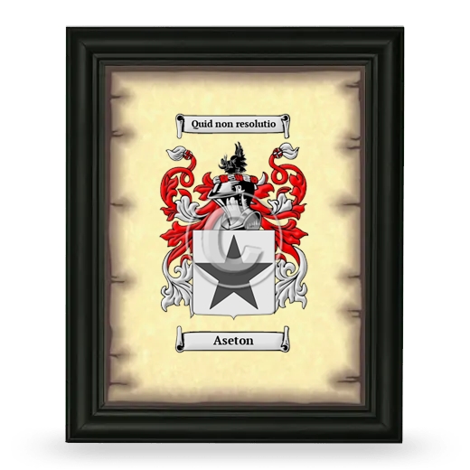 Aseton Coat of Arms Framed - Black