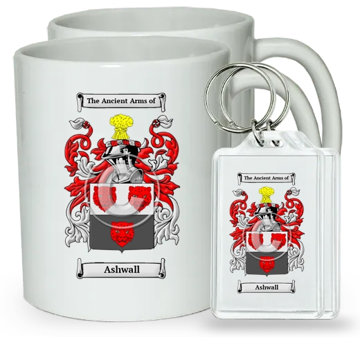 Ashwall Pair of Coffee Mugs and Pair of Keychains