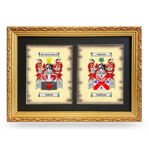 Double Coat of Arms Framed - Gold