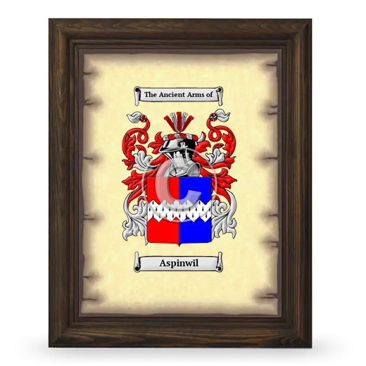 Aspinwil Coat of Arms Framed - Brown