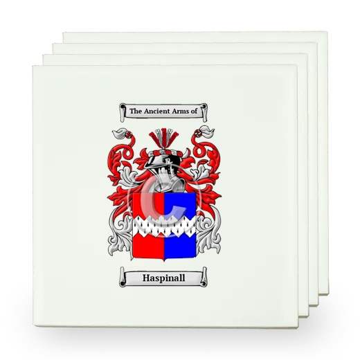 Haspinall Set of Four Small Tiles with Coat of Arms