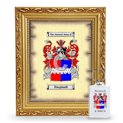 Haspinall Framed Coat of Arms and Keychain - Gold