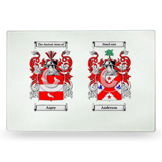 Double Coat of Arms Glass Cutting Board