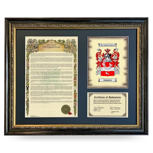 Astperey Framed Surname History and Coat of Arms- Heirloom