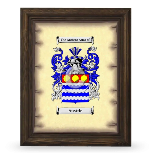 Austrie Coat of Arms Framed - Brown