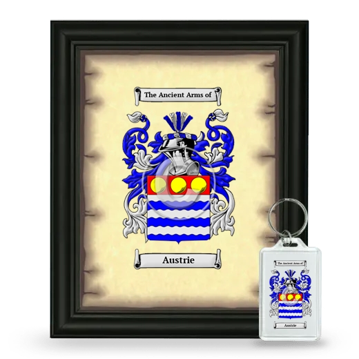 Austrie Framed Coat of Arms and Keychain - Black