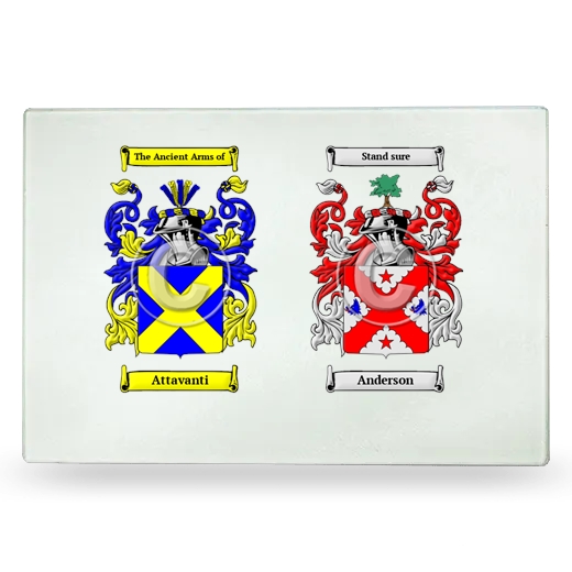 Double Coat of Arms Glass Cutting Board