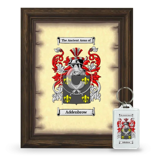 Addenbrow Framed Coat of Arms and Keychain - Brown