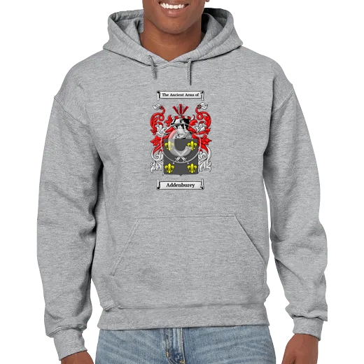 Addenburey Grey Unisex Coat of Arms Hooded Sweatshirt