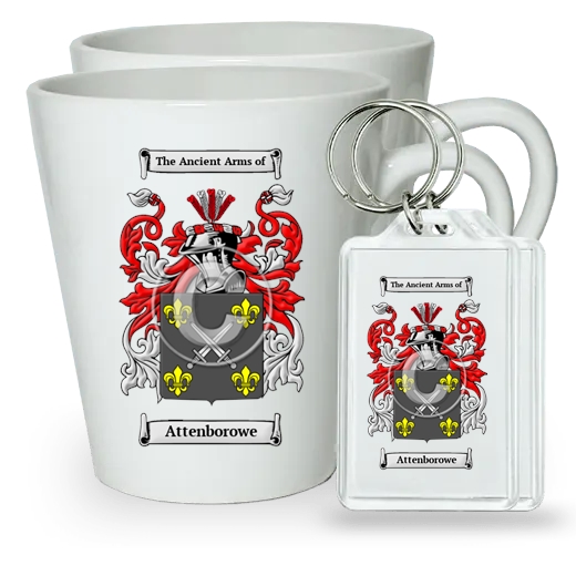 Attenborowe Pair of Latte Mugs and Pair of Keychains