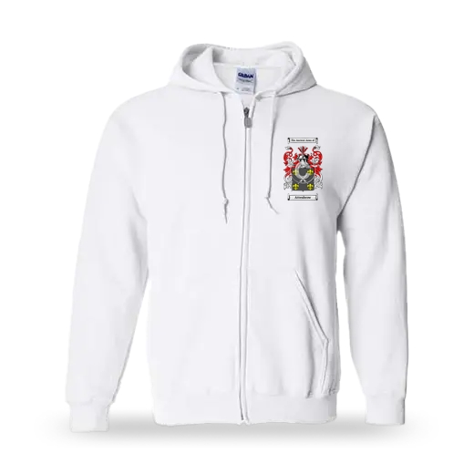 Attenbrow Unisex Coat of Arms Zip Sweatshirt - White