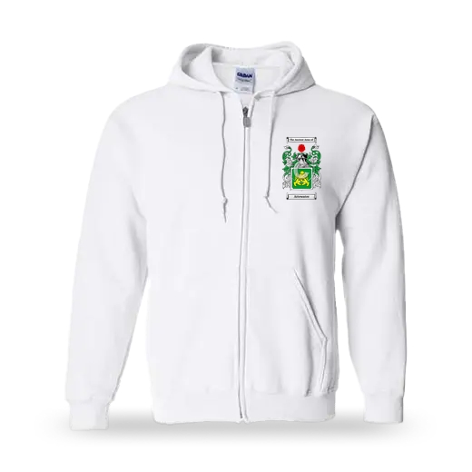 Attewater Unisex Coat of Arms Zip Sweatshirt - White