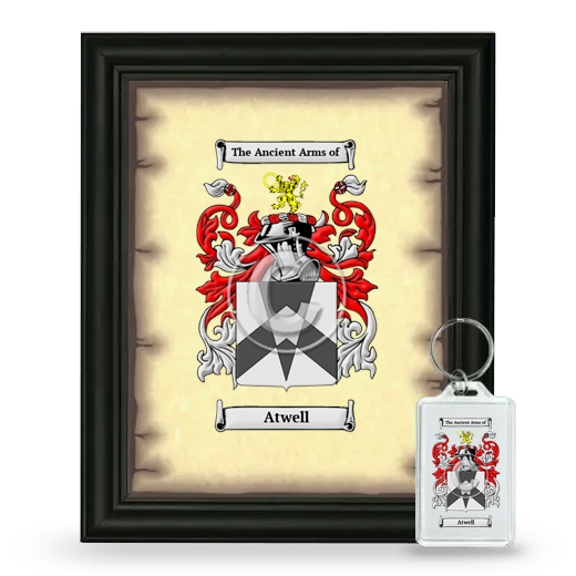 Atwell Framed Coat of Arms and Keychain - Black