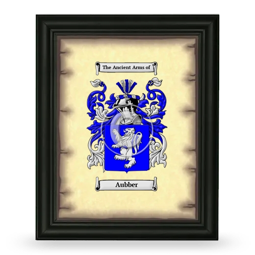 Aubber Coat of Arms Framed - Black
