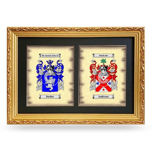 Double Coat of Arms Framed - Gold