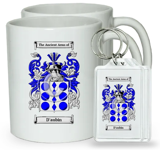 D'aubin Pair of Coffee Mugs and Pair of Keychains