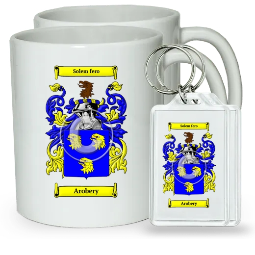 Arobery Pair of Coffee Mugs and Pair of Keychains