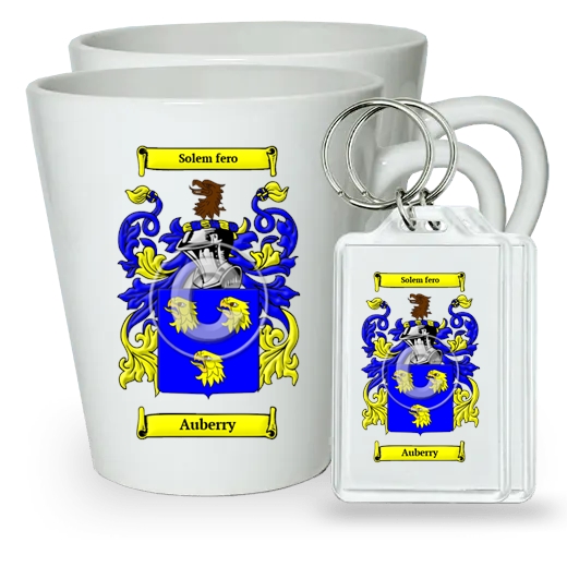 Auberry Pair of Latte Mugs and Pair of Keychains