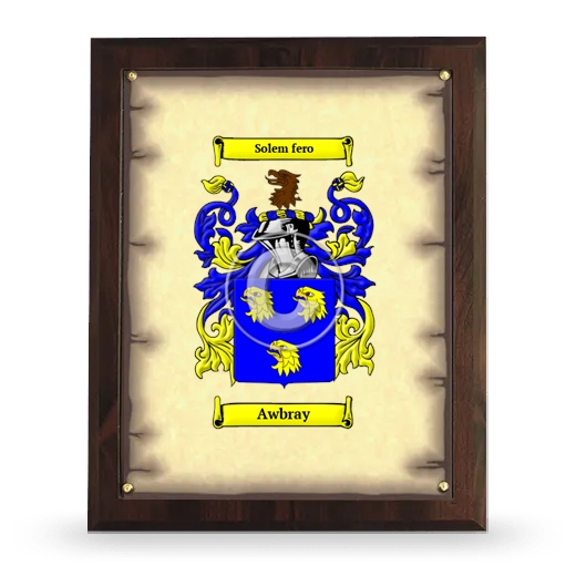 Awbray Coat of Arms Plaque