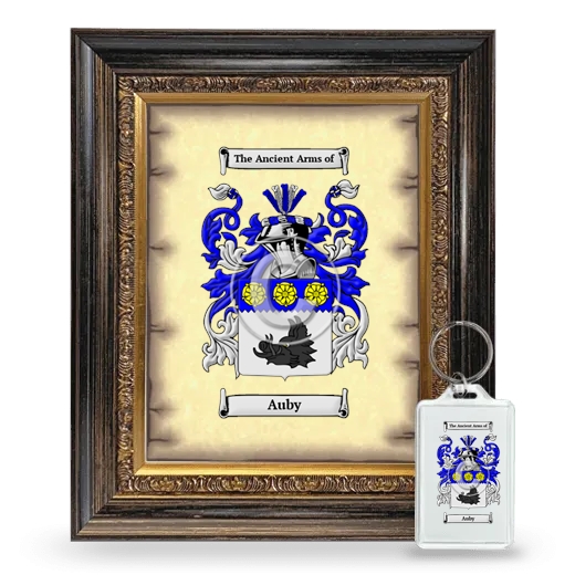 Auby Framed Coat of Arms and Keychain - Heirloom