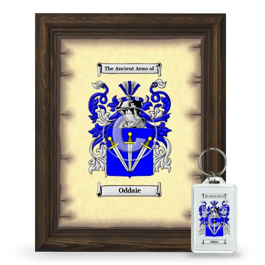 Oddaie Framed Coat of Arms and Keychain - Brown