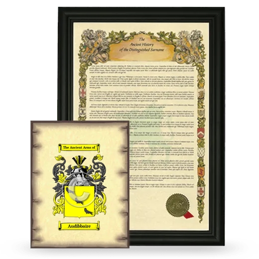 Audibbaire Framed History and Coat of Arms Print - Black