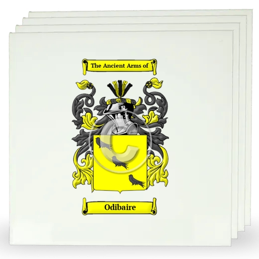 Odibaire Set of Four Large Tiles with Coat of Arms