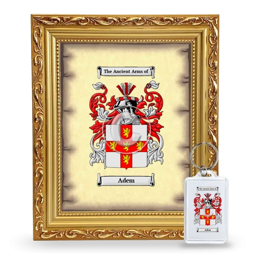 Adem Framed Coat of Arms and Keychain - Gold