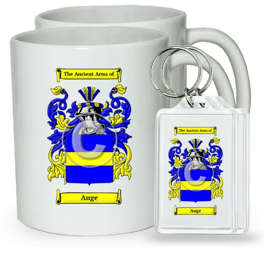 Auge Pair of Coffee Mugs and Pair of Keychains