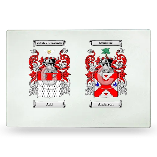 Double Coat of Arms Glass Cutting Board