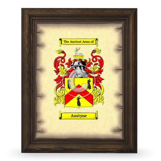 Austyne Coat of Arms Framed - Brown