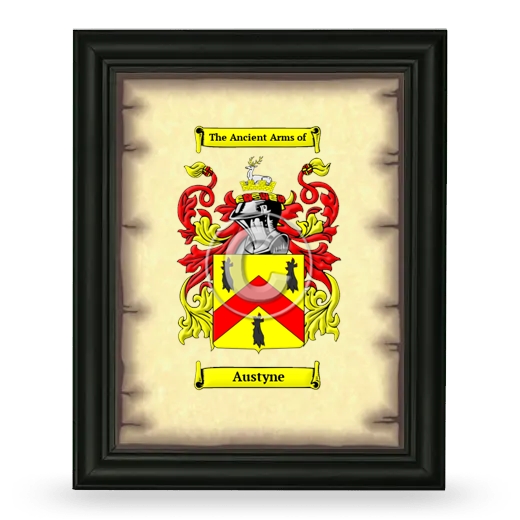 Austyne Coat of Arms Framed - Black