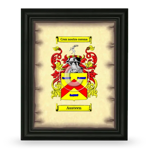 Austeen Coat of Arms Framed - Black