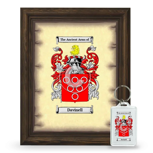 Davinell Framed Coat of Arms and Keychain - Brown