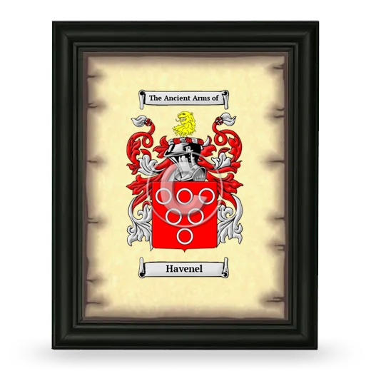Havenel Coat of Arms Framed - Black