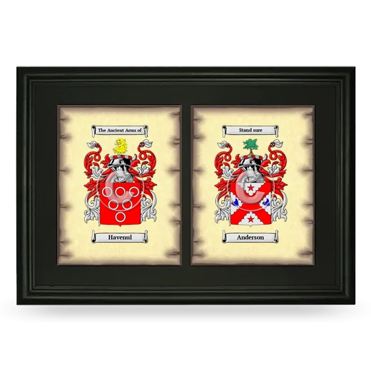 Double Coat of Arms Framed - Black