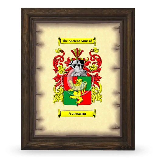 Aversana Coat of Arms Framed - Brown