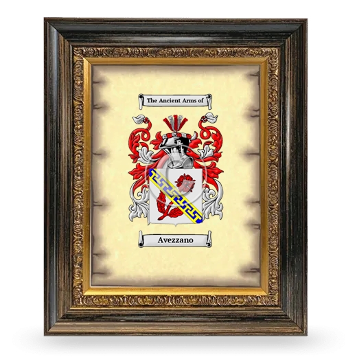 Avezzano Coat of Arms Framed - Heirloom