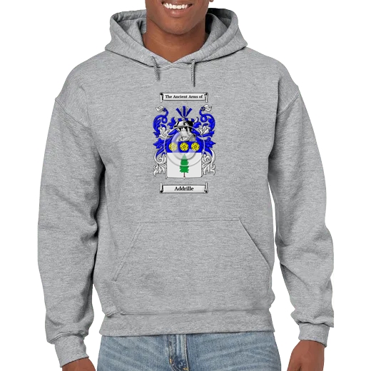 Addrille Grey Unisex Coat of Arms Hooded Sweatshirt