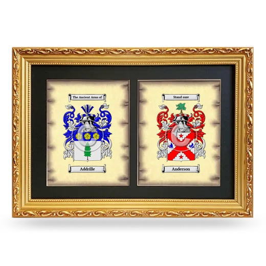 Double Coat of Arms Framed - Gold